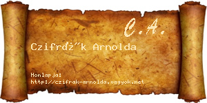 Czifrák Arnolda névjegykártya